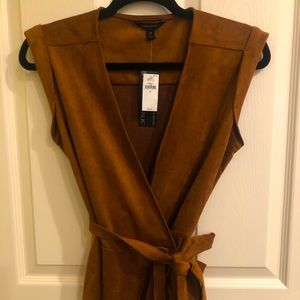 Vegan Suede Wrap Shirt